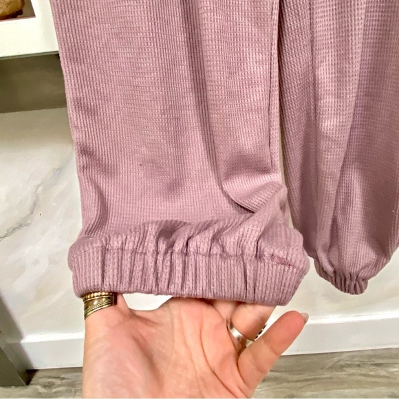 Farmhouse Patchwork dusty blush waffle boho prairie artisan Jumpsuit - Picture 6 of 10